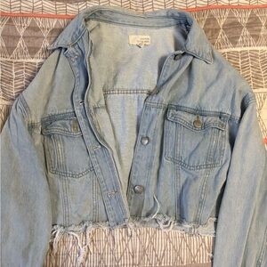 Light Blue Cropped Denim Jacket
